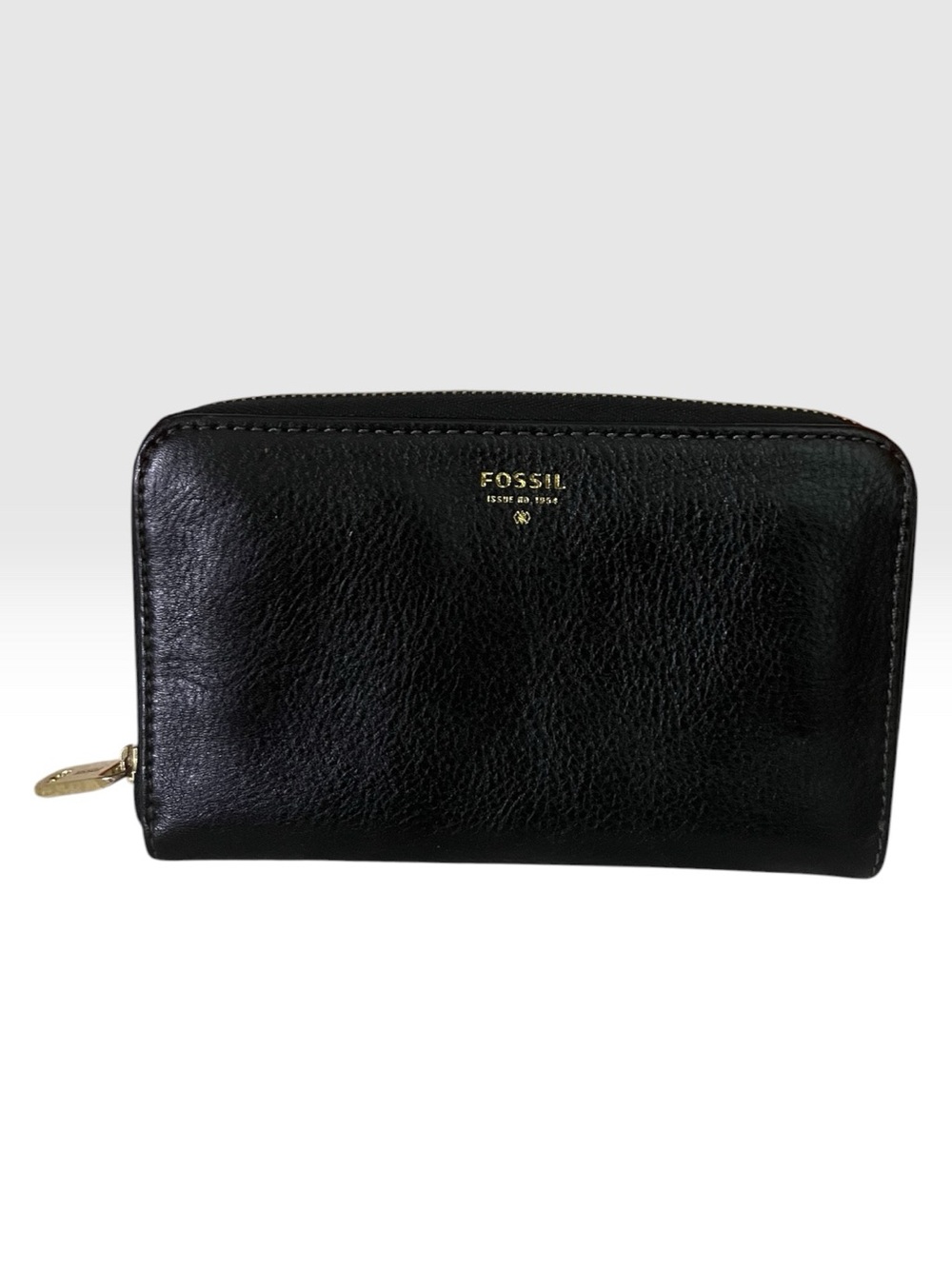 Fossil Sydney Black Pebble Leather Full-Zip Around Wallet - Picture 2 of 4